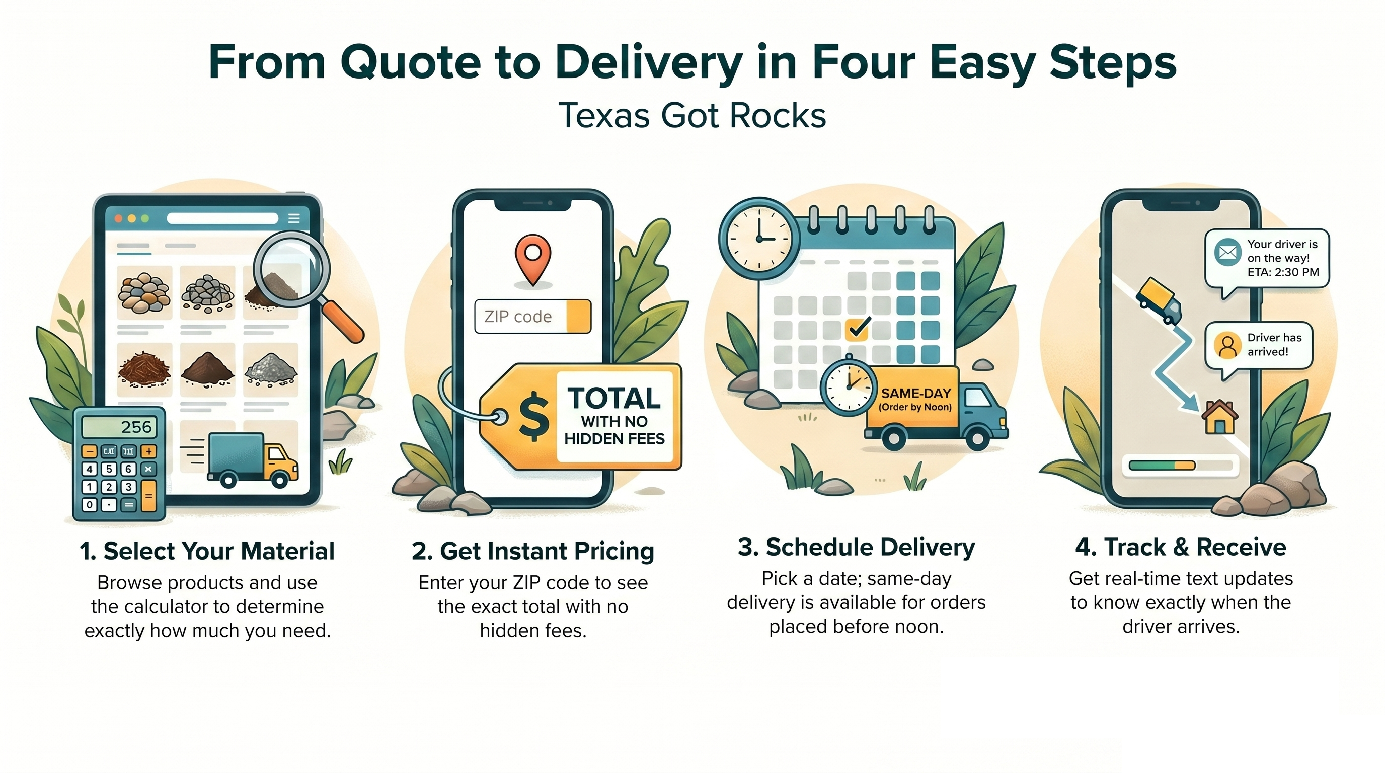 From Quote to Delivery in Four Easy Steps — Texas Got Rocks
